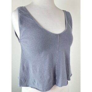 Electric & Rose Gray Built In Bra Crop Tank Scoop Back Athleisure Yoga Small